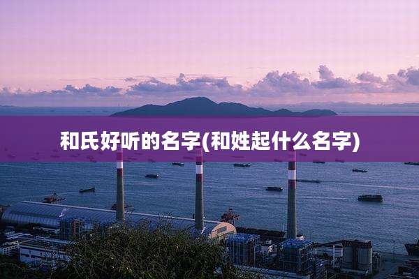 和氏好听的名字(和姓起什么名字)