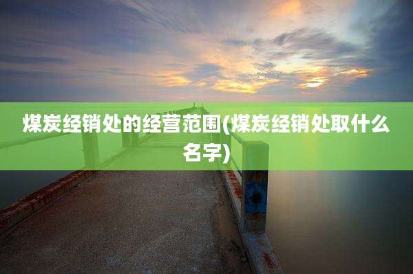 煤炭经销处的经营范围(煤炭经销处取什么名字)