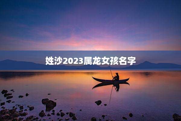 姓沙2023属龙女孩名字