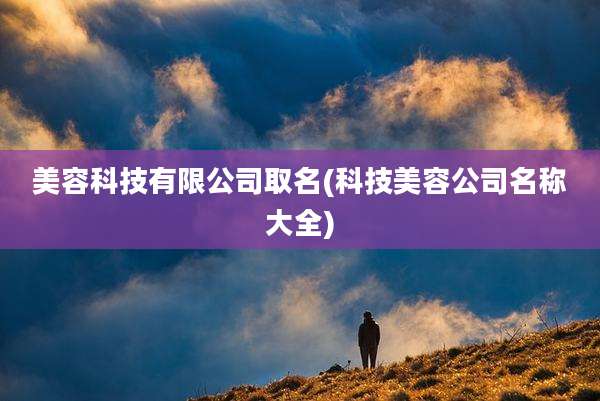 美容科技有限公司取名(科技美容公司名称大全)