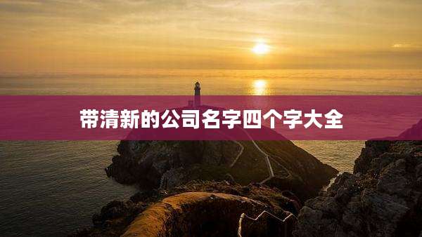 带清新的公司名字四个字大全