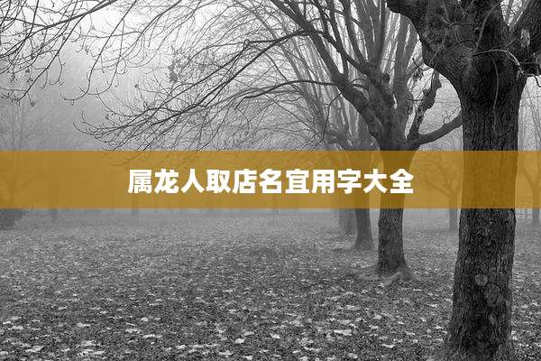 属龙人取店名宜用字大全