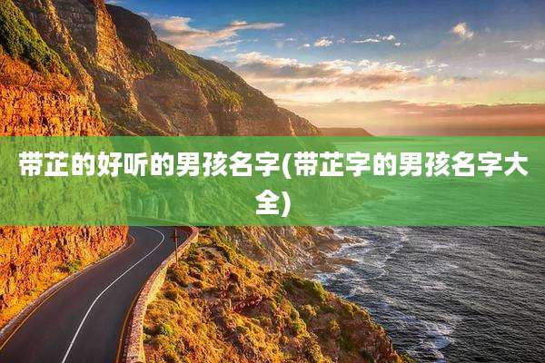 带芷的好听的男孩名字(带芷字的男孩名字大全)