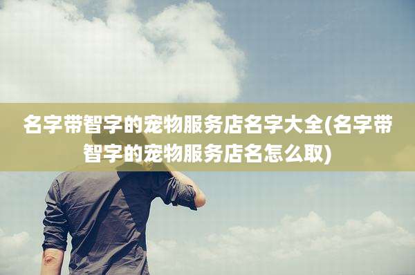 名字带智字的宠物服务店名字大全(名字带智字的宠物服务店名怎么取)