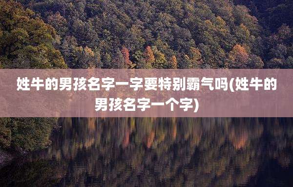 姓牛的男孩名字一字要特别霸气吗(姓牛的男孩名字一个字)