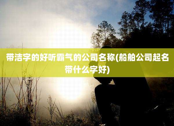 带洁字的好听霸气的公司名称(船舶公司起名带什么字好)