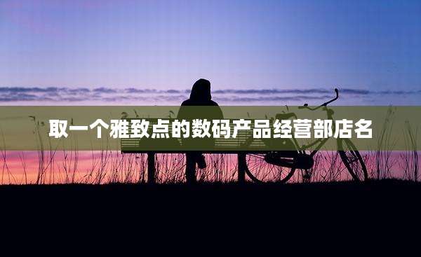 取一个雅致点的数码产品经营部店名