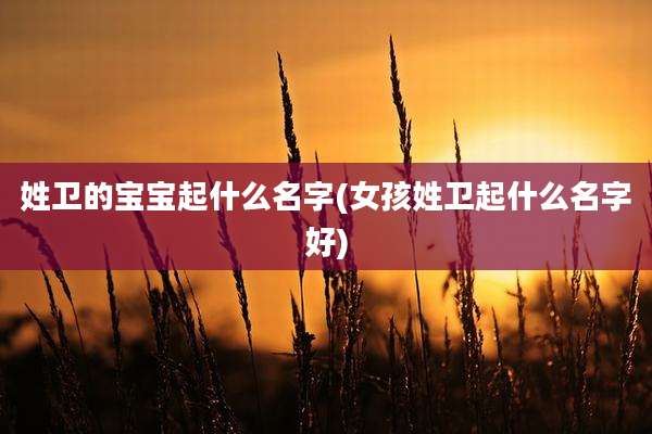 姓卫的宝宝起什么名字(女孩姓卫起什么名字好)