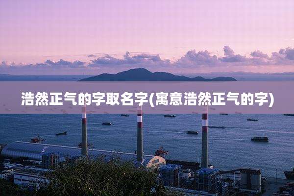 浩然正气的字取名字(寓意浩然正气的字)