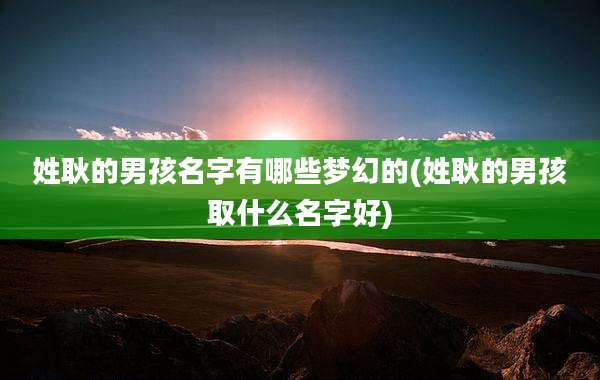 姓耿的男孩名字有哪些梦幻的(姓耿的男孩取什么名字好)