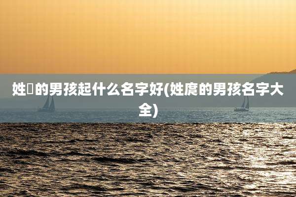 姓贠的男孩起什么名字好(姓庹的男孩名字大全)