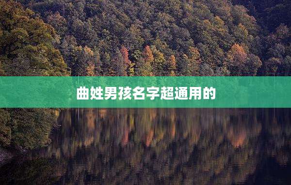 曲姓男孩名字超通用的