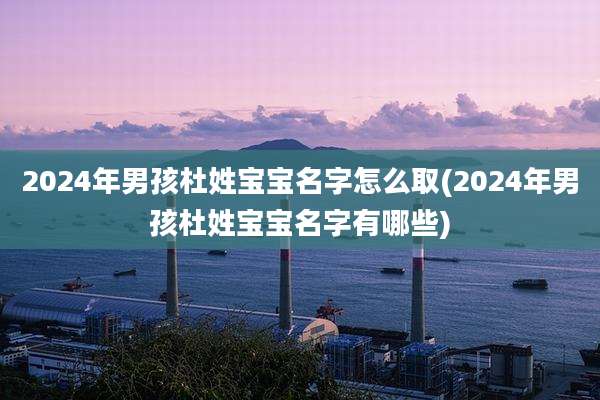 2024年男孩杜姓宝宝名字怎么取(2024年男孩杜姓宝宝名字有哪些)