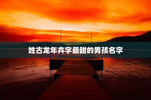 姓古龙年卉字最甜的男孩名字