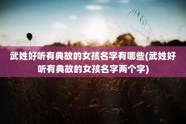 武姓好听有典故的女孩名字有哪些(武姓好听有典故的女孩名字两个字)