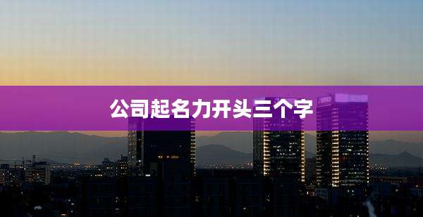 公司起名力开头三个字