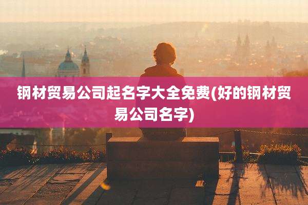 钢材贸易公司起名字大全免费(好的钢材贸易公司名字)