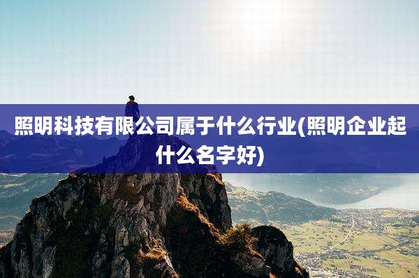 照明科技有限公司属于什么行业(照明企业起什么名字好)