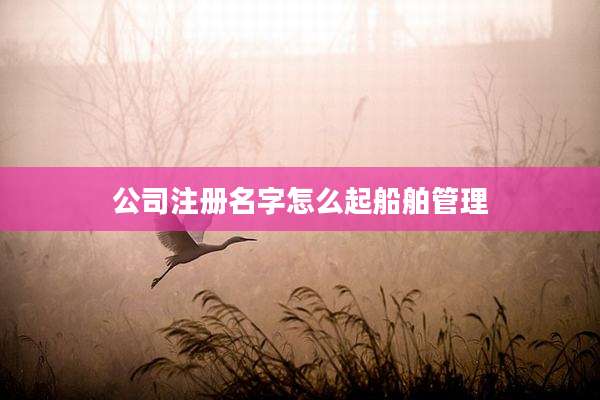 公司注册名字怎么起船舶管理