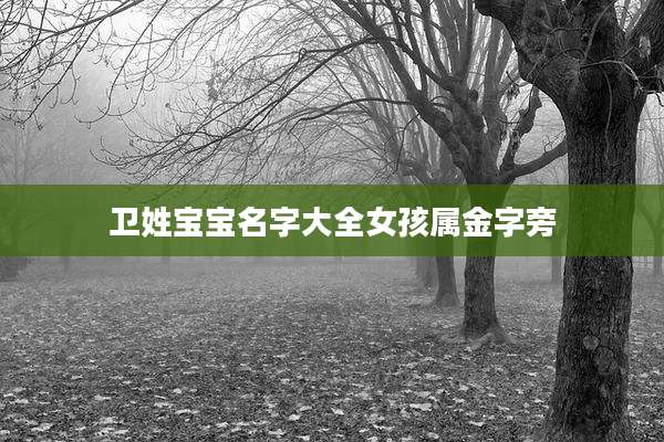 卫姓宝宝名字大全女孩属金字旁