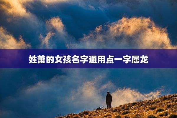 姓萧的女孩名字通用点一字属龙
