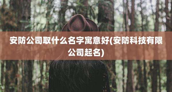 安防公司取什么名字寓意好(安防科技有限公司起名)