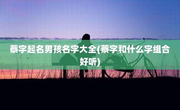 蔡字起名男孩名字大全(蔡字和什么字组合好听)