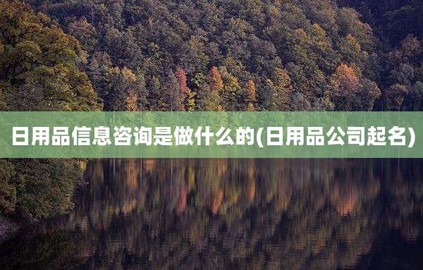 日用品信息咨询是做什么的(日用品公司起名)