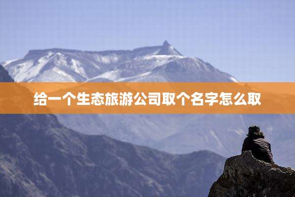 给一个生态旅游公司取个名字怎么取