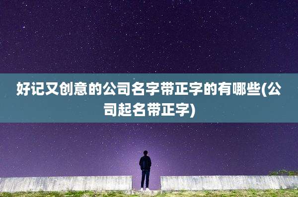 好记又创意的公司名字带正字的有哪些(公司起名带正字)
