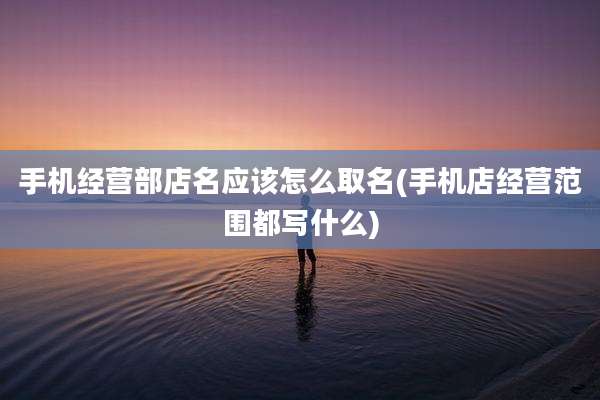 手机经营部店名应该怎么取名(手机店经营范围都写什么)