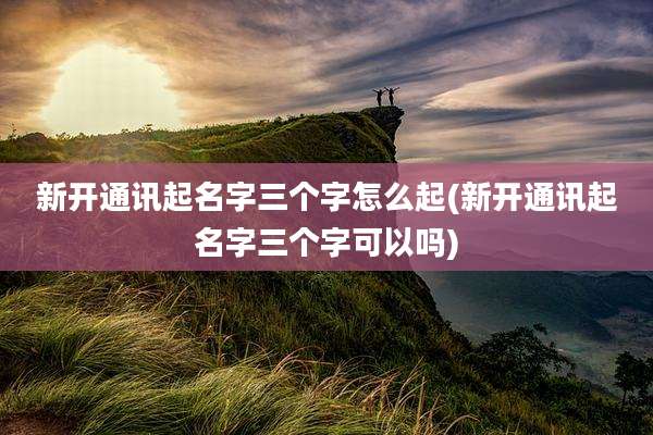 新开通讯起名字三个字怎么起(新开通讯起名字三个字可以吗)