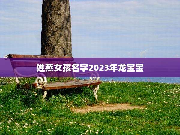 姓燕女孩名字2023年龙宝宝
