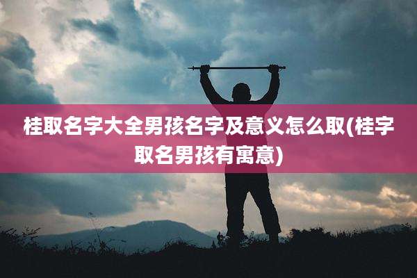 桂取名字大全男孩名字及意义怎么取(桂字取名男孩有寓意)