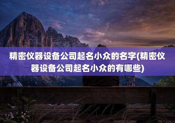 精密仪器设备公司起名小众的名字(精密仪器设备公司起名小众的有哪些)