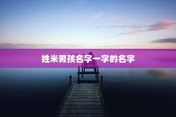 姓米男孩名字一字的名字