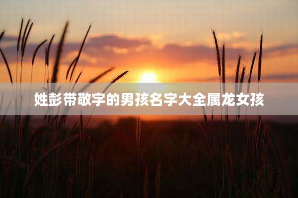 姓彭带敬字的男孩名字大全属龙女孩