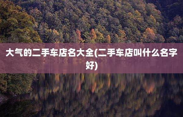 大气的二手车店名大全(二手车店叫什么名字好)
