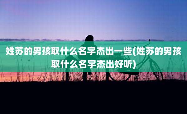 姓苏的男孩取什么名字杰出一些(姓苏的男孩取什么名字杰出好听)