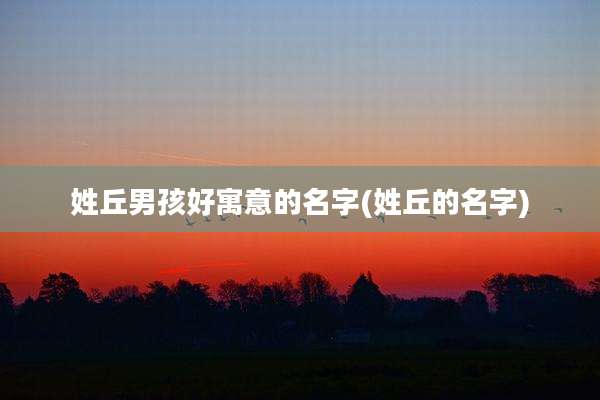 姓丘男孩好寓意的名字(姓丘的名字)