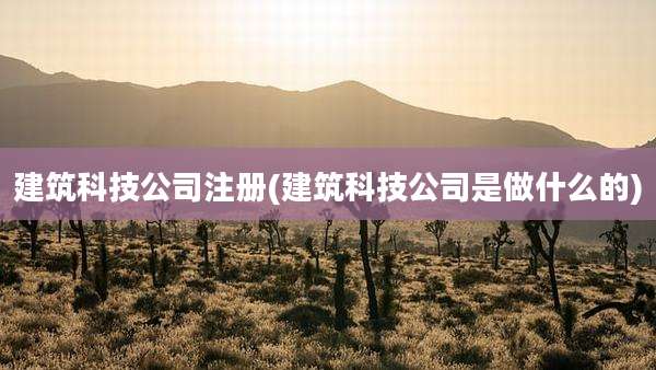 建筑科技公司注册(建筑科技公司是做什么的)
