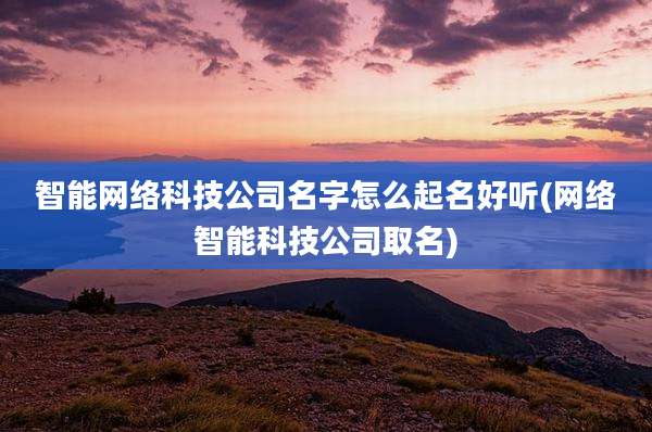 智能网络科技公司名字怎么起名好听(网络智能科技公司取名)