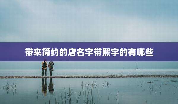 带来简约的店名字带熙字的有哪些
