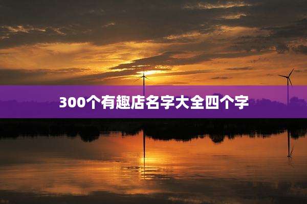 300个有趣店名字大全四个字