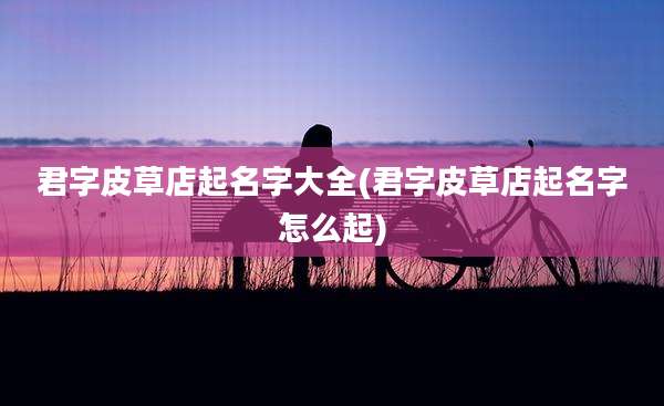 君字皮草店起名字大全(君字皮草店起名字怎么起)
