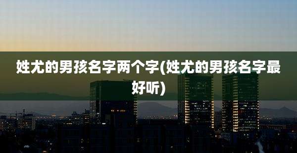 姓尤的男孩名字两个字(姓尤的男孩名字最好听)