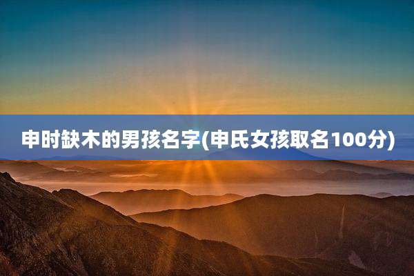 申时缺木的男孩名字(申氏女孩取名100分)