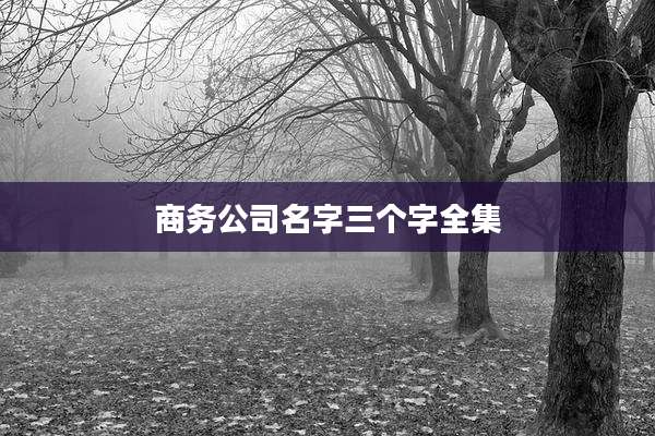 商务公司名字三个字全集