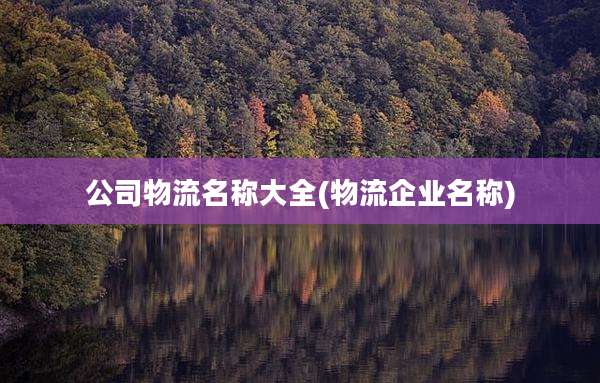 公司物流名称大全(物流企业名称)