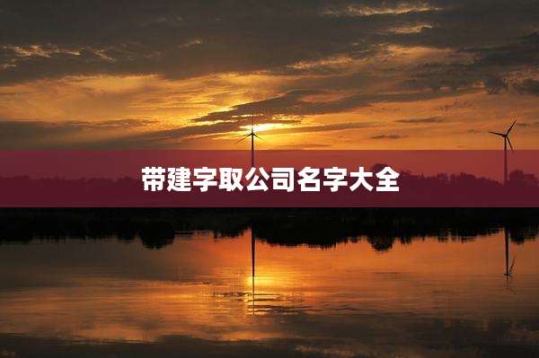 带建字取公司名字大全
